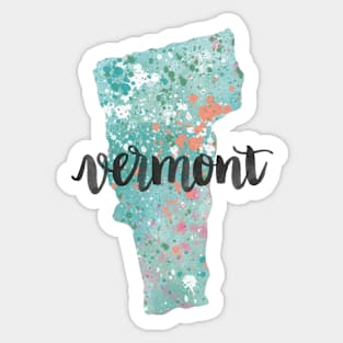 vermont - calligraphy and abstract state outline Sticker